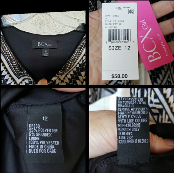 NEW $58 BCX GIRLS 12 shift chevron print dress - Picture 8 of 8